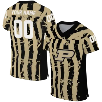 customized purdue boilermakers stripe splatter gold jersey best selling