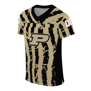 customized purdue boilermakers stripe splatter gold jersey fashion forward