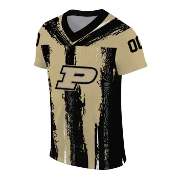 customized purdue boilermakers striped texture gold jersey fashion forward