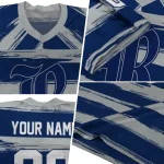 customized rice owls art stripe navy blue jersey best selling