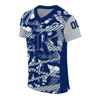 customized rice owls camo shatter navy blue jersey fashion forward