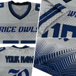 customized rice owls halftone sweep grey black jersey best selling