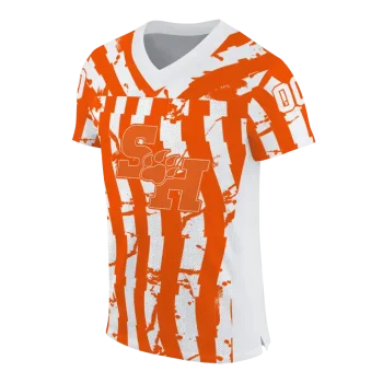 customized sam houston bearkats stripe splatter orange jersey fashion forward