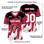 customized san diego state aztecs dripping flames red white jersey best selling