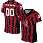 customized san diego state aztecs stripe splatter red jersey best selling