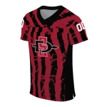 customized san diego state aztecs stripe splatter red jersey best selling