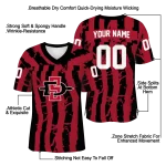 customized san diego state aztecs stripe splatter red jersey best selling