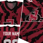 customized san diego state aztecs stripe splatter red jersey best selling