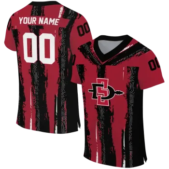 customized san diego state aztecs striped texture red jersey best selling