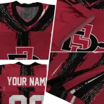 customized san diego state aztecs striped texture red jersey best selling