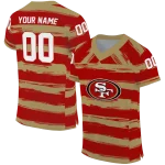 customized san francisco 49ers art stripe red jersey best selling