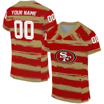 customized san francisco 49ers art stripe red jersey best selling