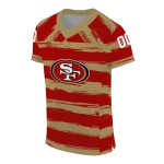 customized san francisco 49ers art stripe red jersey best selling