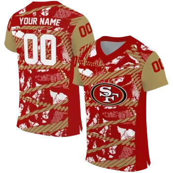 customized san francisco 49ers camo shatter red jersey best selling
