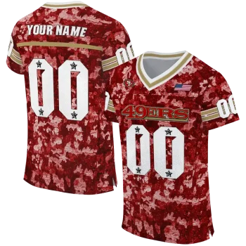 customized san francisco 49ers camouflage abstract red jersey best selling