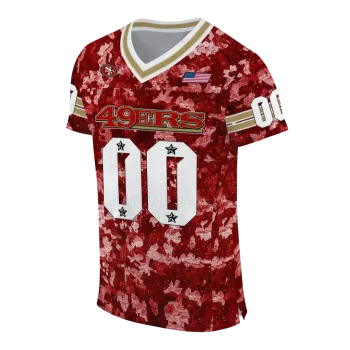 customized san francisco 49ers camouflage abstract red jersey fashion forward