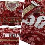 customized san francisco 49ers camouflage abstract red jersey best selling