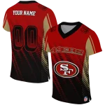customized san francisco 49ers halftone fade red black jersey best selling