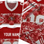 customized san francisco 49ers mirrored pattern red jersey best selling
