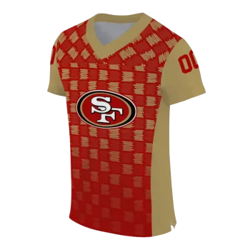 customized san francisco 49ers stacked rectangle red jersey fashion forward