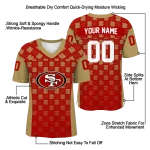 customized san francisco 49ers stacked rectangle red jersey best selling
