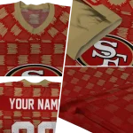 customized san francisco 49ers stacked rectangle red jersey best selling