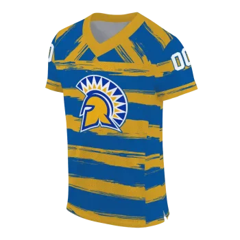 customized san jose state spartans art stripe blue jersey fashion forward