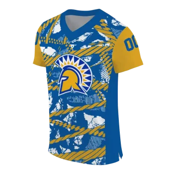 customized san jose state spartans camo shatter blue jersey fashion forward