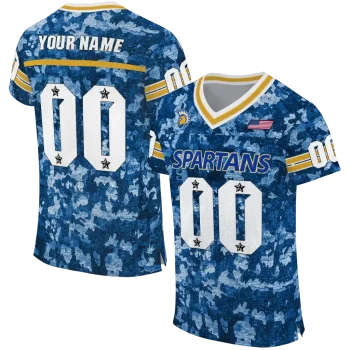 customized san jose state spartans camouflage abstract blue jersey best selling