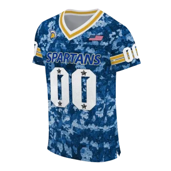 customized san jose state spartans camouflage abstract blue jersey fashion forward