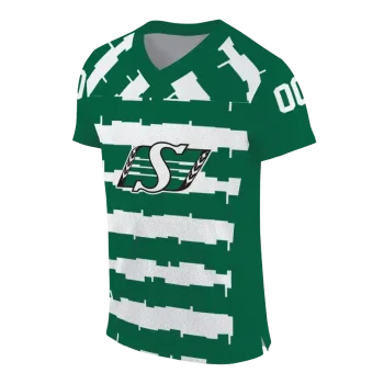 customized saskatchewan roughriders layered grids green jersey fashion forward