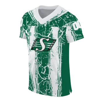 customized saskatchewan roughriders rugged stripes green jersey fashion forward