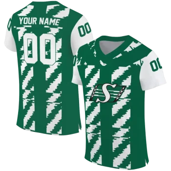 customized saskatchewan roughriders stripe block green jersey best selling