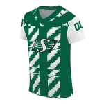 customized saskatchewan roughriders stripe block green jersey best selling