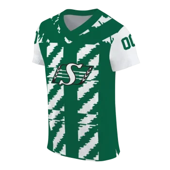 customized saskatchewan roughriders stripe block green jersey fashion forward
