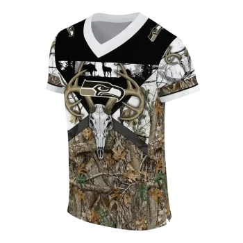 customized seattle seahawks antler skull camouflage hunting jersey fashion forward