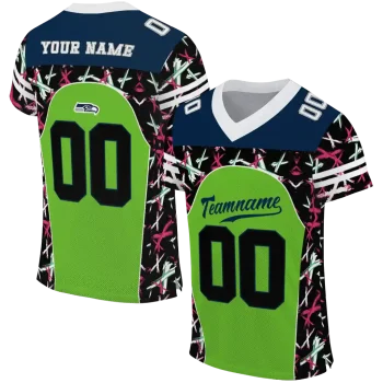 customized seattle seahawks brushstroke xs green black jersey best selling