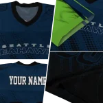 customized seattle seahawks halftone fade blue black jersey best selling