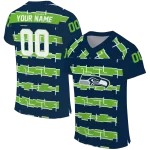 customized seattle seahawks layered grids blue jersey best selling