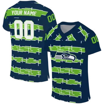 customized seattle seahawks layered grids blue jersey best selling