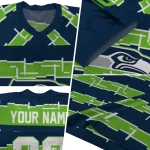customized seattle seahawks layered grids blue jersey best selling