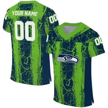 customized seattle seahawks rugged stripes blue jersey best selling