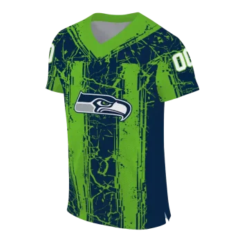 customized seattle seahawks rugged stripes blue jersey fashion forward