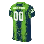 customized seattle seahawks rugged stripes blue jersey best selling