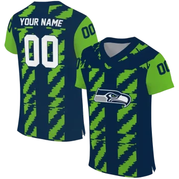 customized seattle seahawks stripe block blue jersey best selling