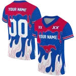 customized smu mustangs dripping flames blue white jersey best selling