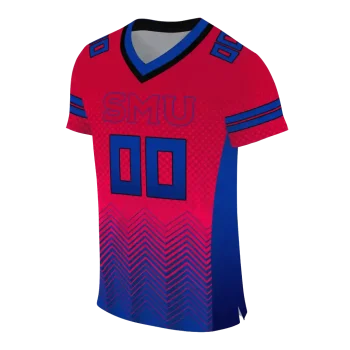 customized smu mustangs halftone sweep red black jersey fashion forward