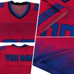 customized smu mustangs halftone sweep red black jersey best selling