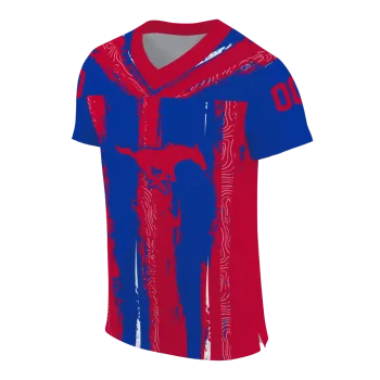 customized smu mustangs striped texture blue jersey fashion forward