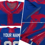 customized smu mustangs striped texture blue jersey best selling